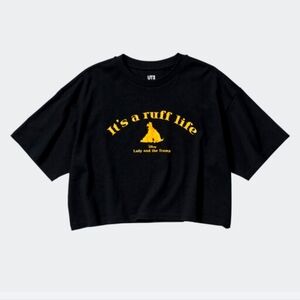 Uniqlo Tee Disney Relaxed Cropped Short Sleeve UT Black Small